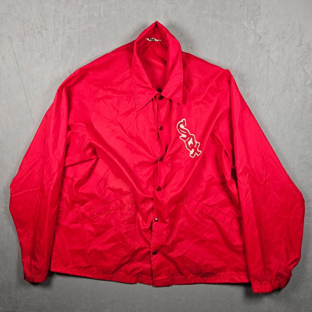 Vintage Swingster Chicago White Sox Jacket Mens XL Red Snap Button Pockets 70s